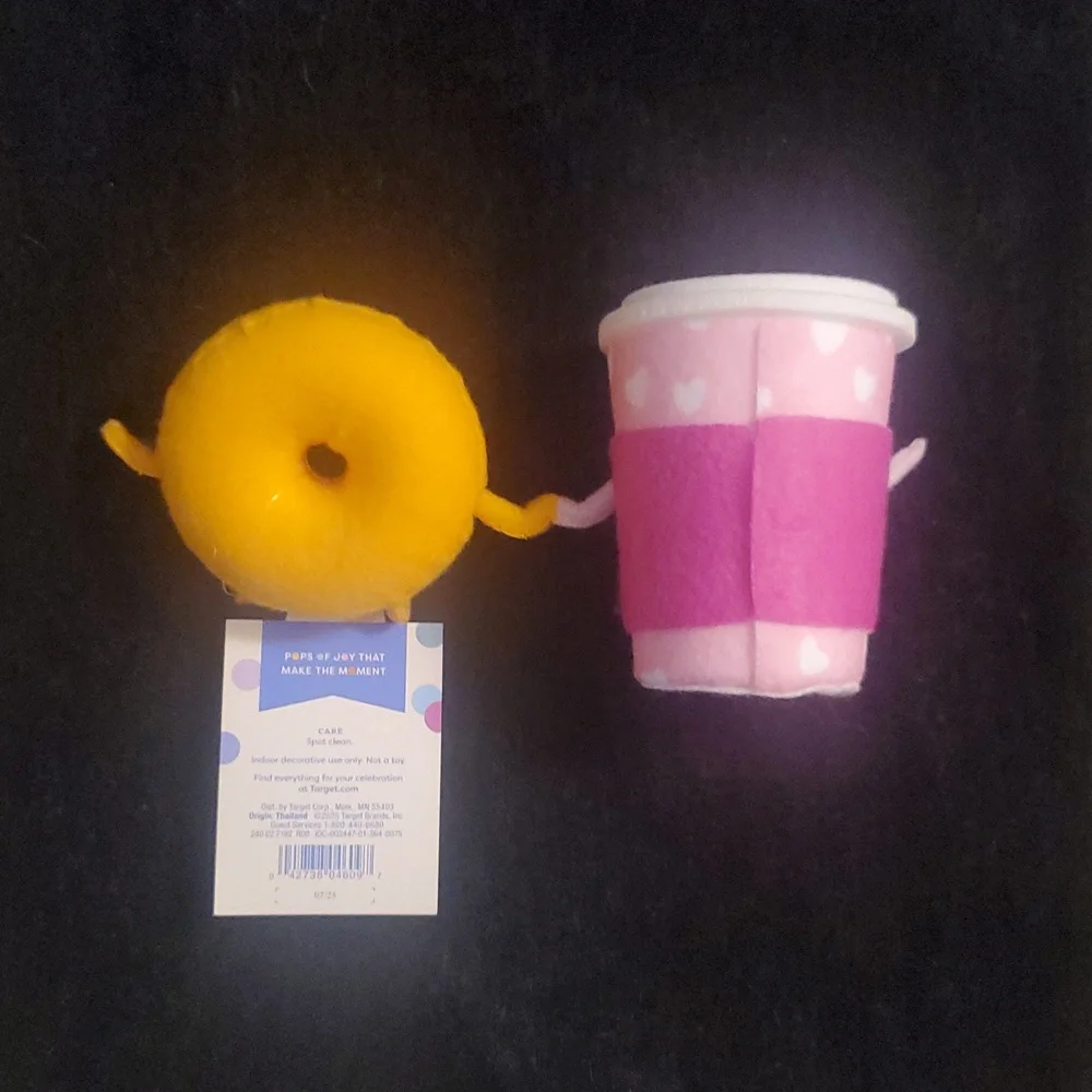 Spritz Pink Donut & Pink Coffee Plush Duo